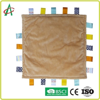 3.2 পাউন্ড নবজাতকের কমফরটার খেলনা 12x12 ইঞ্চি প্রিন্টিং ট্যাগ কম্বল