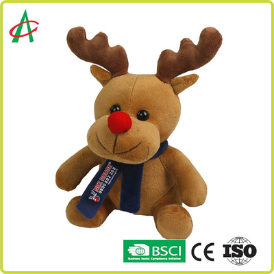 CPSC 20cm উচ্চ লাল নাক রেইনডিয়ার টি শার্ট এবং স্কার্ফ দিয়ে স্টাফ করা প্রাণী